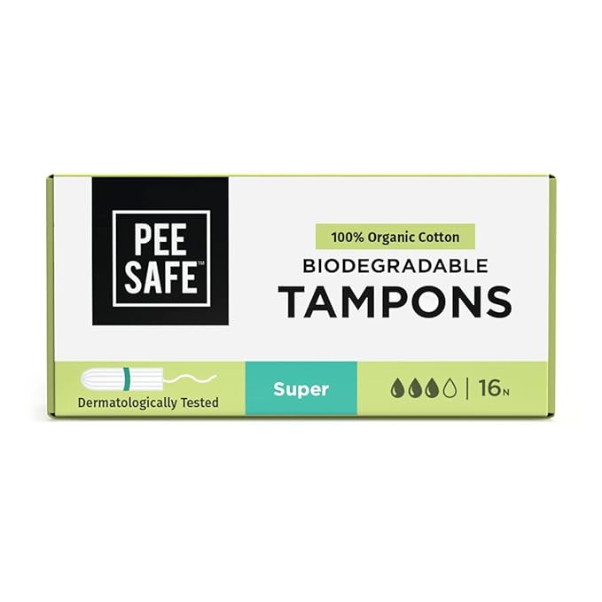 Pee Safe Organic Cotton Tampons (Super) – High Absorbency, Chemical-Free, Comfortable & Secure Period Protection