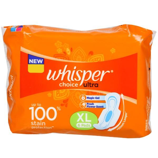 Whisper Choice Ultra Xl 6 Pads (Pack Of 5)